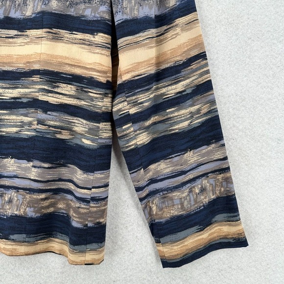 Vintage Pendleton 100% Silk Top Womens 4 Blue Beige Aztec Southwestern Blouse‎ - Picture 5 of 15